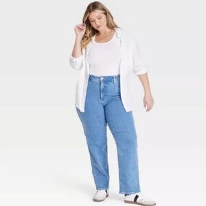 High-Rise Straight Leg Jeans - Ava & Viv